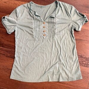 Women's Green Button-Up Top